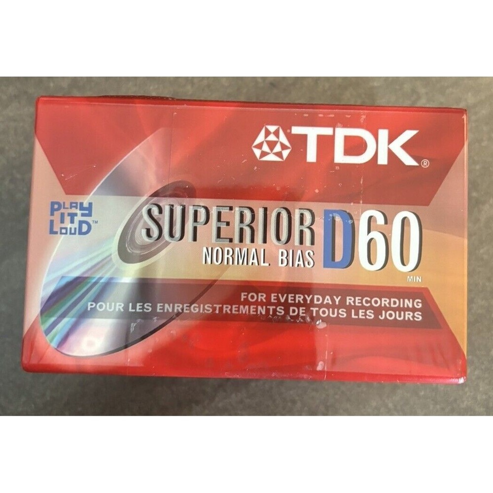 Cassette Tape TDK‎ Superior D60 Minutes Blank High Output 4 pack New Sealed